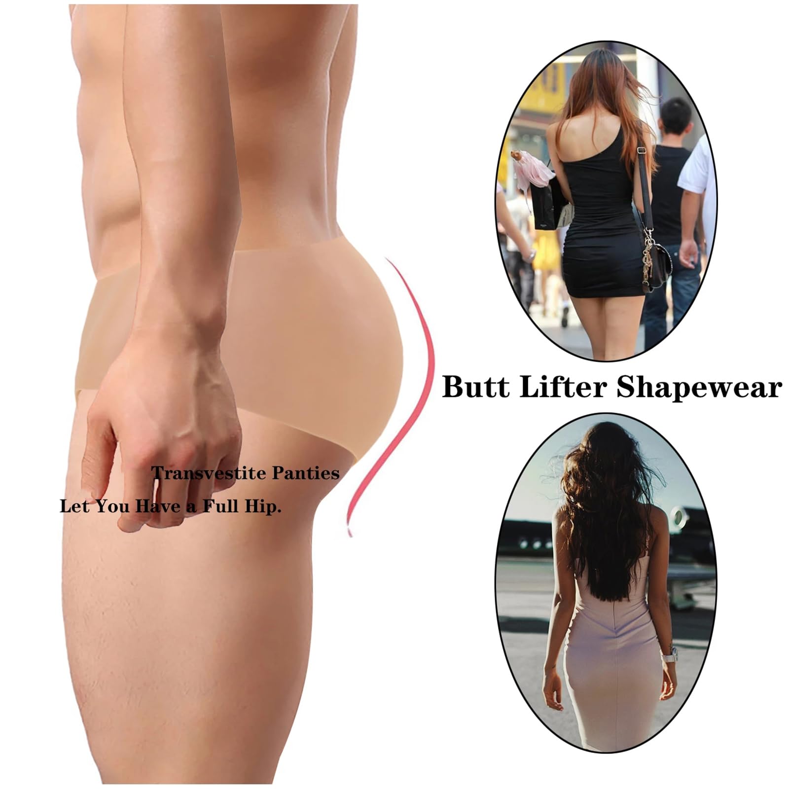 Silikon Gaff-Slips – Fake-Vagina-Panties, Camel Toe verdeckend, Crossdressing-Unterwäsche für Transgender