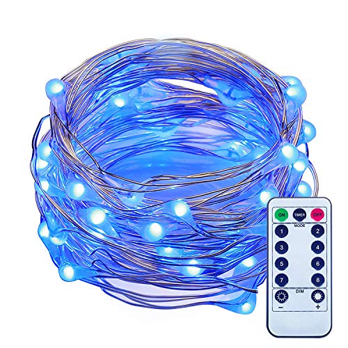 Guirlande lumineuse LED bleue à intensité variable fil argent ITART