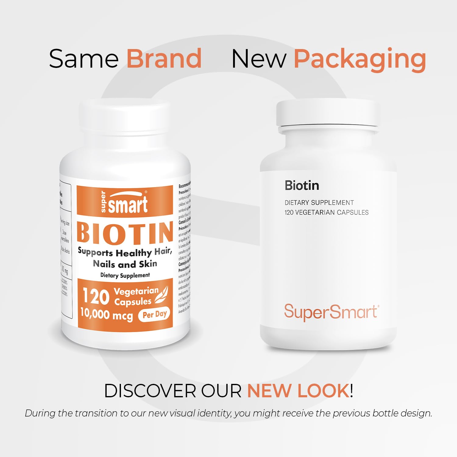 Supersmart - Biotin 10,000mcg / 10g per Day (High Potency) - Vitamin B7 Biotin Supplement - Healthy Hair, Skin & Nails | Non-GMO & Gluten Free - 120 Vegetarian Capsules — Amazon image 2
