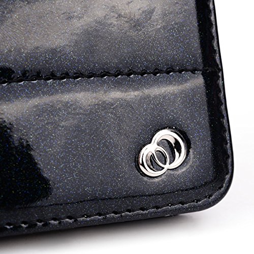 Kroo Glossy Bubble Flip Folio Wallet For Apple Iphone 6 - Non-Retail Packaging - Black #TOP6