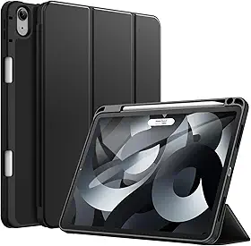 JETech Capa para iPad Air 11 Polegadas M4/M3/M2 (2026/2025/2024), iPad Air 5/4 (10,9 Polegadas, Modelo 2022/2020) com Porta Pencil, Suporte para Carregamento de 2º Pencil, Capa Fina para (Preto)