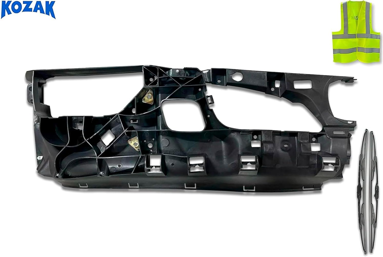 KOZAK Inner Bumper Reinforcement, Right Passenger Side Compatible with Peterbilt 579 2022+ Includes Logo, 2X 22 Windshield Wipers, and Reflective Vest