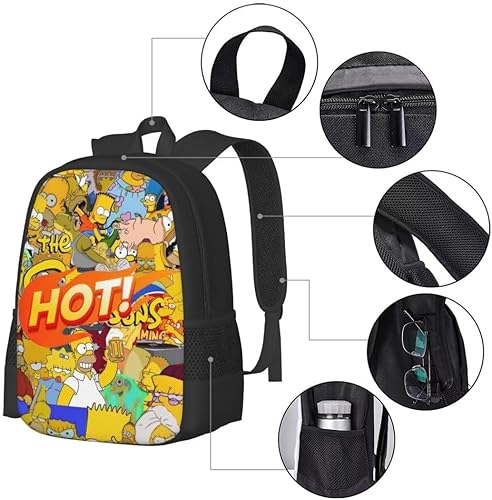 Miniatura 4 de Mochila de dibujos animados 3D Impreso al aire libre Mochilas de viaje multifuncionales Correas ajustables Casual Daypack, Dibujos animados-3
