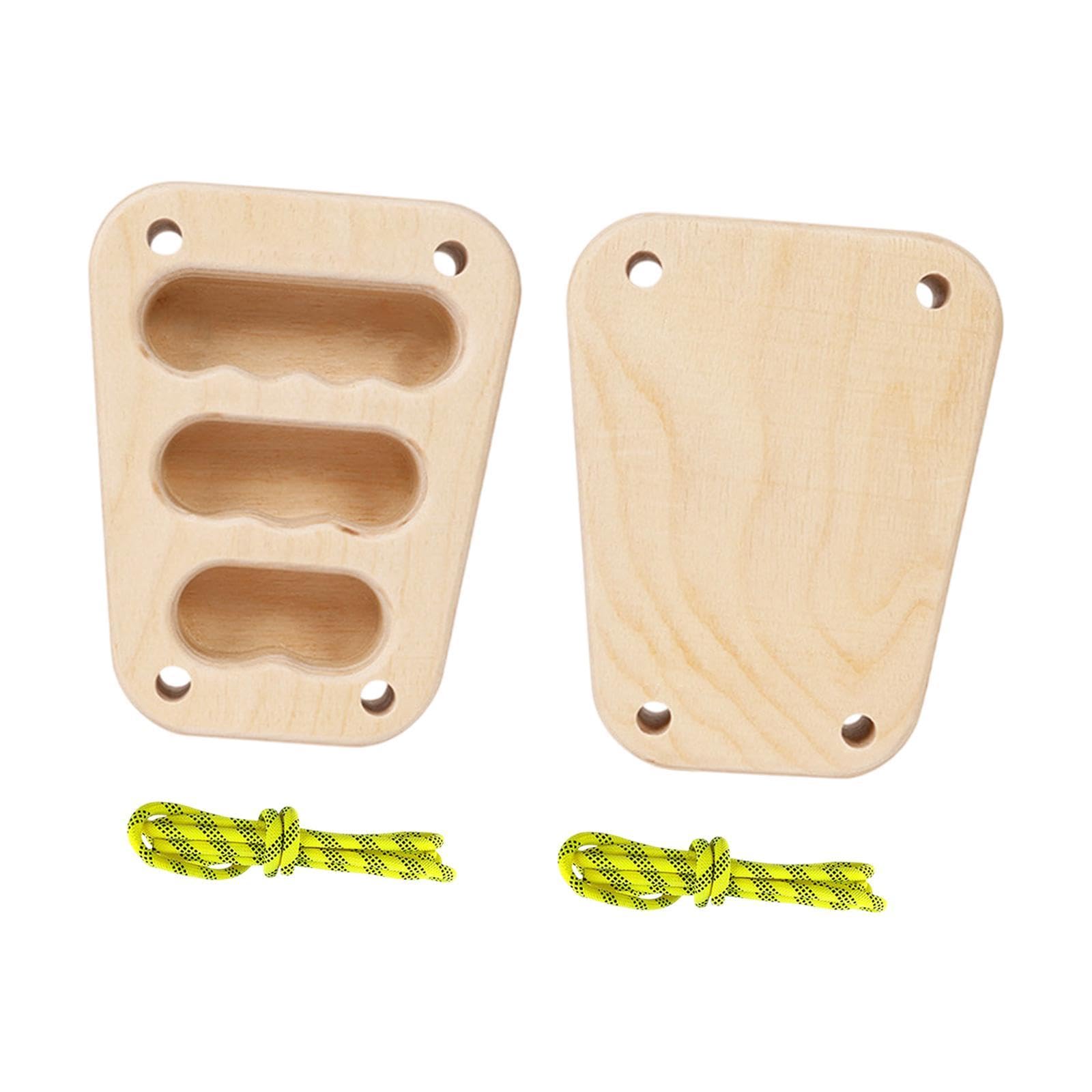 rockible 2Pcs Wooden Hangboard Rock Climbing Holds Training Board Smooth Finger Strengthener Hang Board for Climbers for Home Outdoor