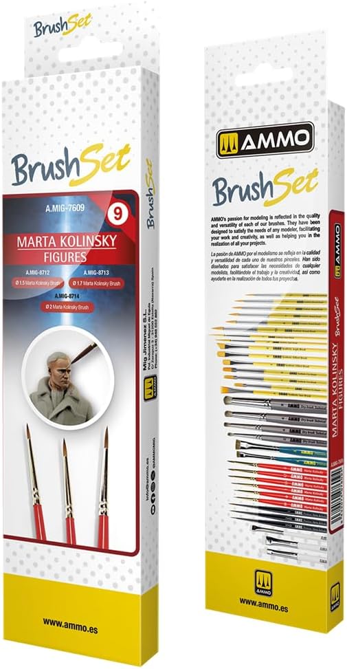 AMO Malta Kolinsky Selection Brush Set Model Paint Tool AMO-7609
