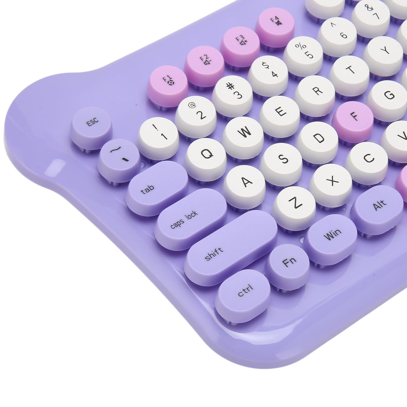 Mieszane Kolory Bezprzewodowej Klawiatury i Myszy, Układ Klawiatury QWERTY, Bezprzewodowy Odbiornik USB 2,4 GHz, Plug and Play, zgodność z PC, Smart TV (Fioletowy)