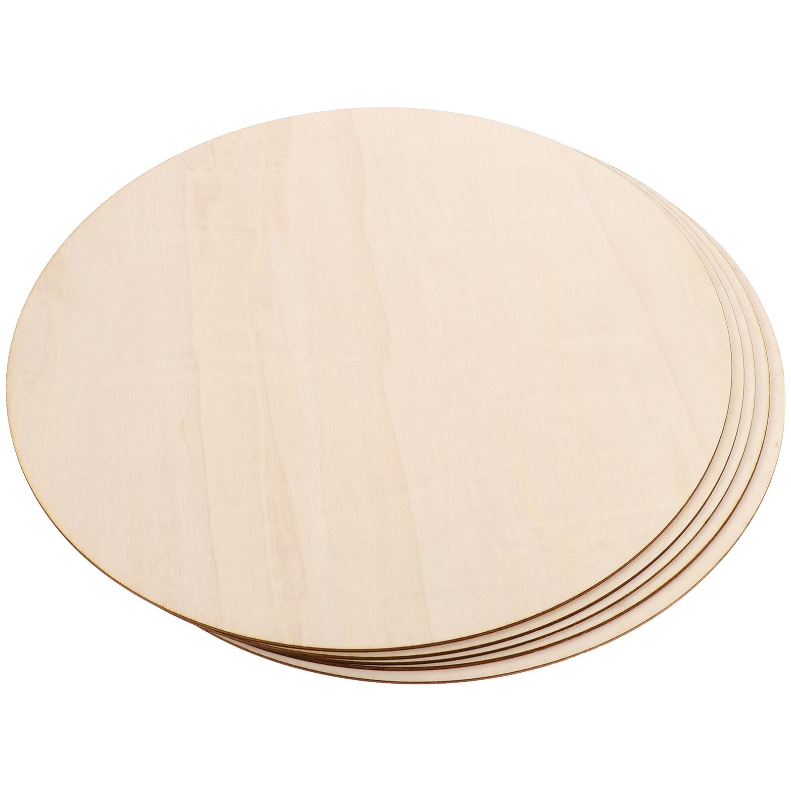 Sagome Legno da Decorare Rotonde 5 Pezzi, Cartelli | Cerchi di Legno Non Finiti, Colore Khaki, Facili da Appendere e Trasportare