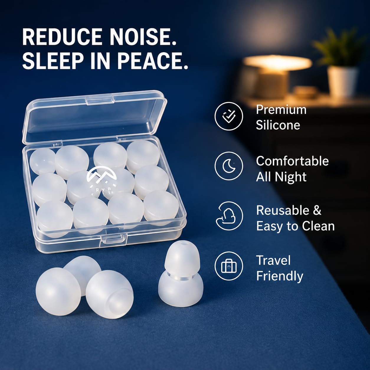 Trybe Kit de sueño, antifaz para dormir, tapones para los oídos, tiras nasales y cubiertas de luz para viajar. Bolsa para dormir y guía de respiración y sueño para viajes, hoteles, camping u hogar