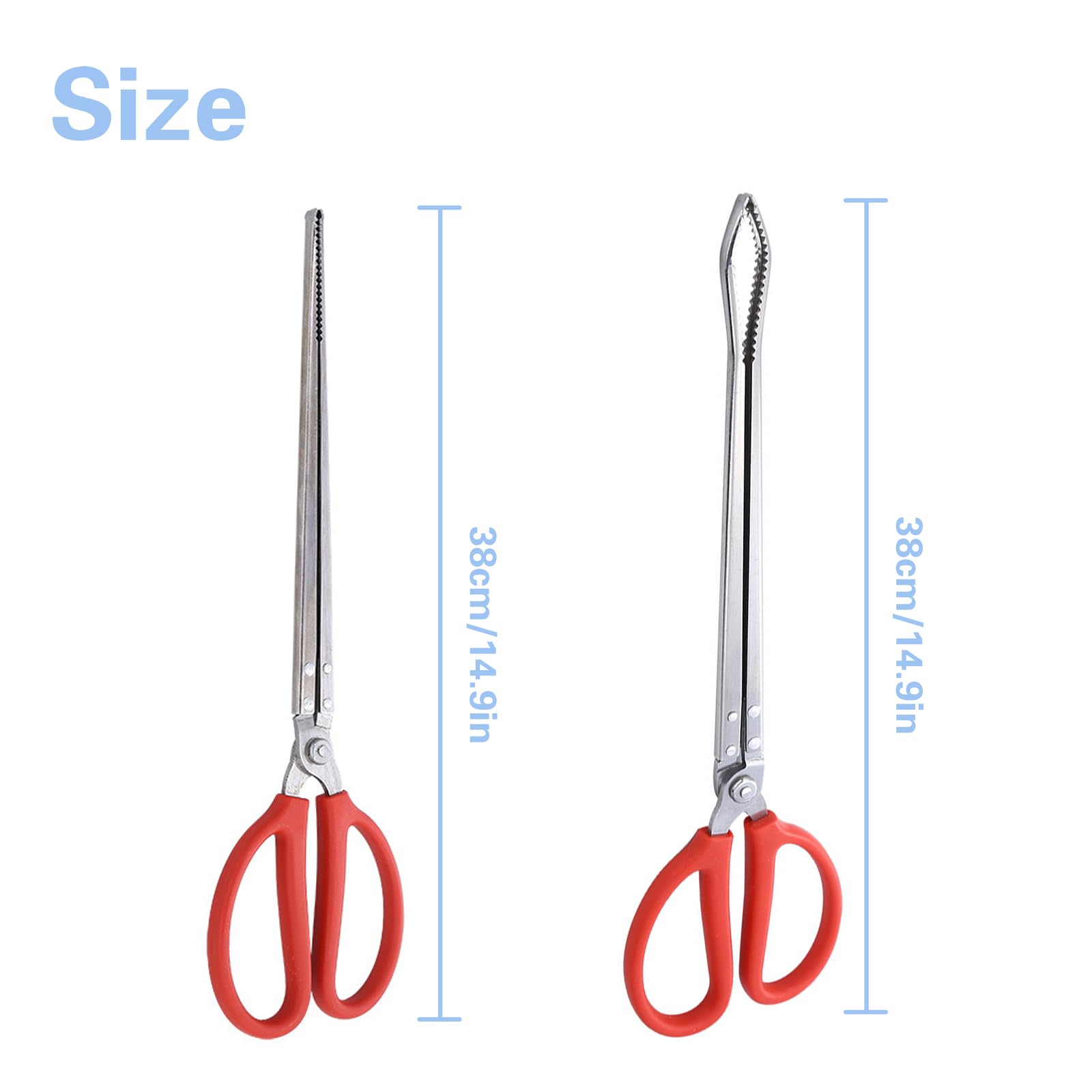 2 pièces Pince à Serpent 38cm Pinces à Nourrir pour Serpents Pincettes Extra Longues Pinces à Alimentation pour Reptiles Accessoires de Terrariums pour Lézards Grenouille Araignée