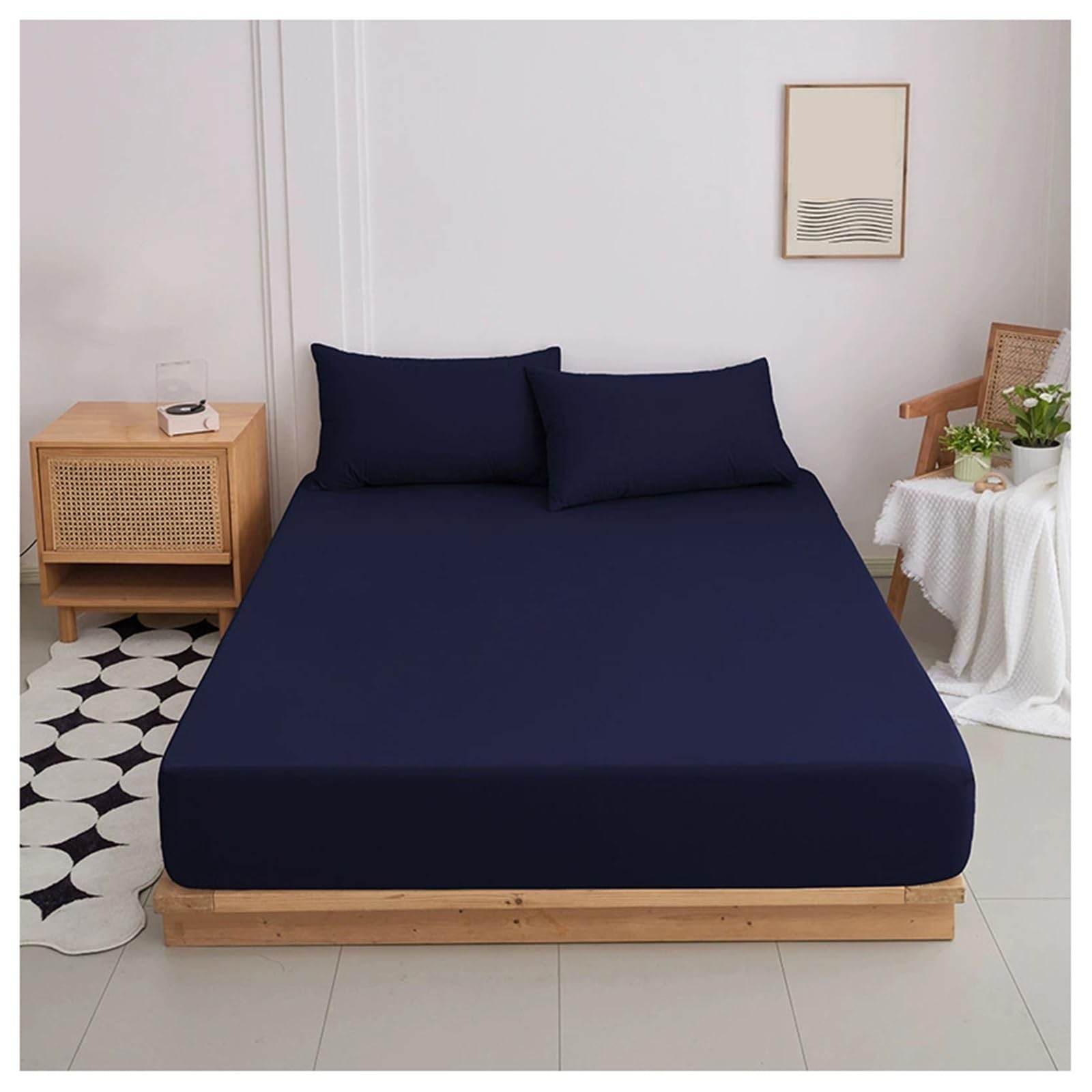 Coprimaterasso Impermeabile Matrimoniale, Queen Size e King Size, con Angoli Elasticizzati e Tasca Profonda, Adatto a materassi Fino a 20 Pollici di Spessore, Lavabile e Silenzioso (Blu Roya