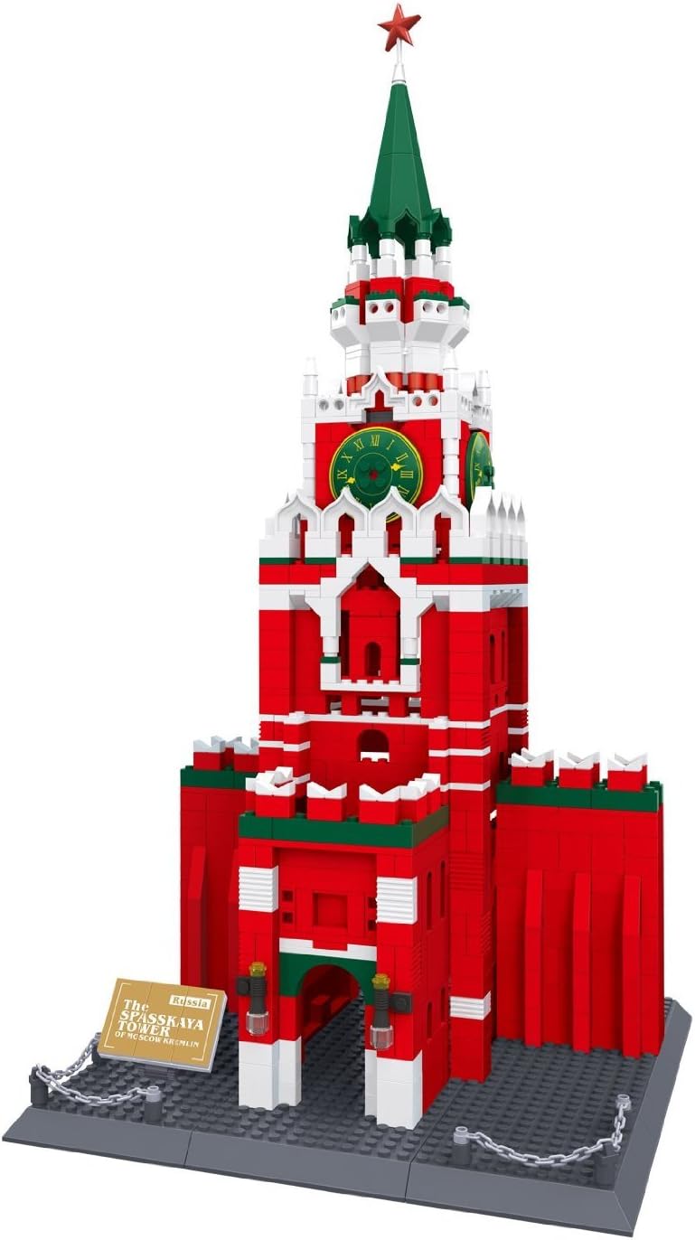 Russian Spasskaya Tower of Moscow Kremlin Russia Building Blocks 1044 Pcs Huge Gift Box !! World's Great Architecture Series