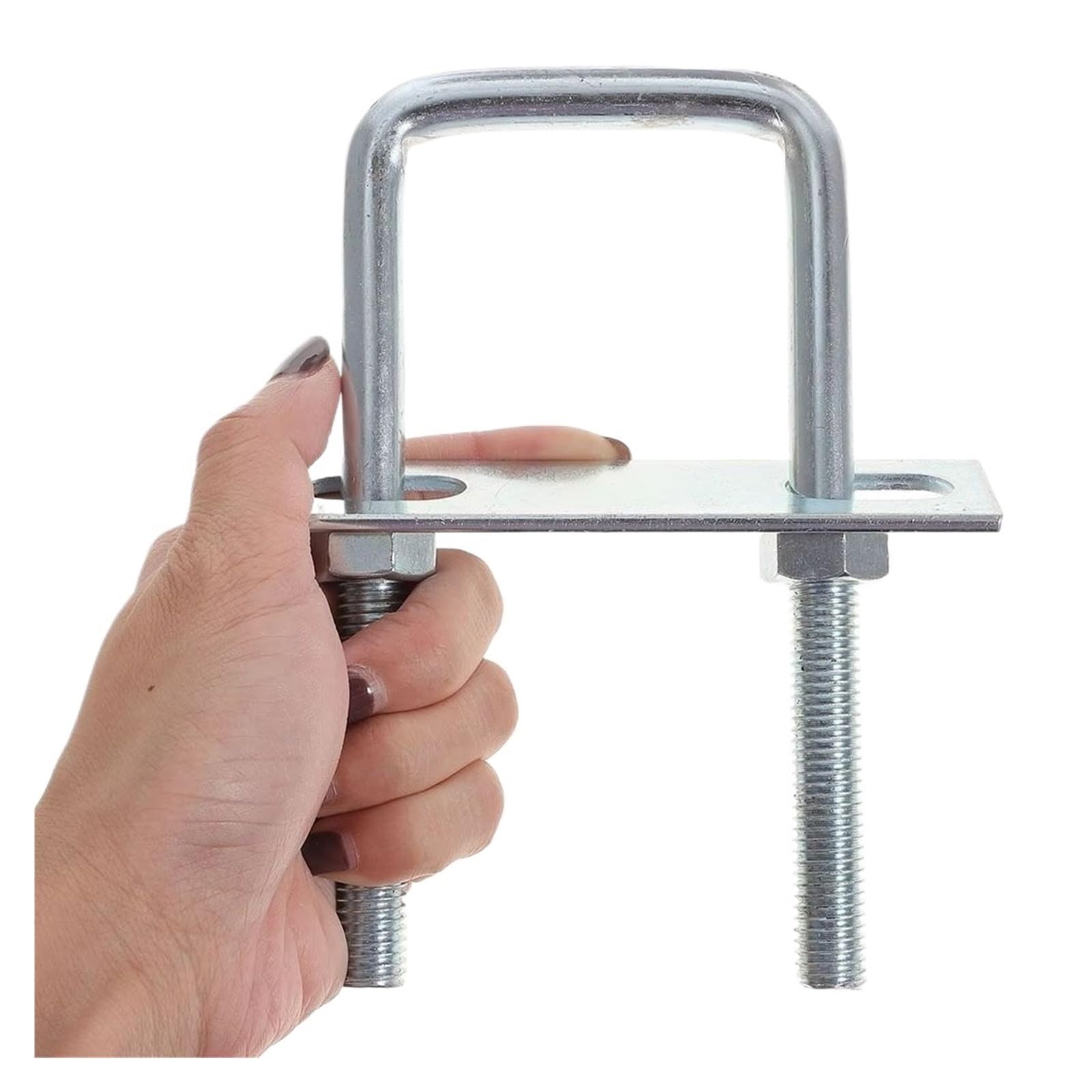 Śruby U stalowe o różnych długościach, Kwadratowy zacisk rurowy U-Bolt M8 ze stali węglowej śrubami przegrodowymi(M8x140x170mm)