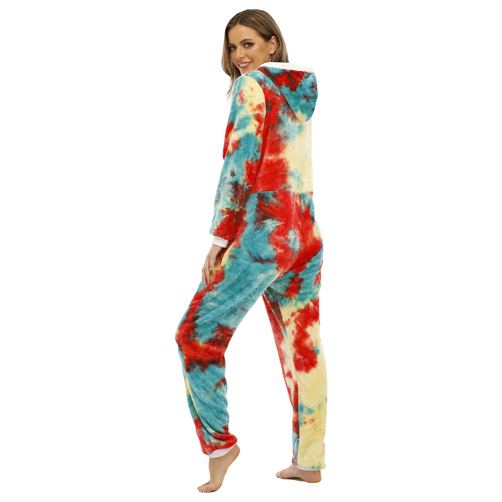 Generisch Pigiama da donna in pile di flanella, pantaloni lunghi da donna, in pile, pigiameria, pigiama caldo con tuta, tuta da notte, da donna, taglie grandi