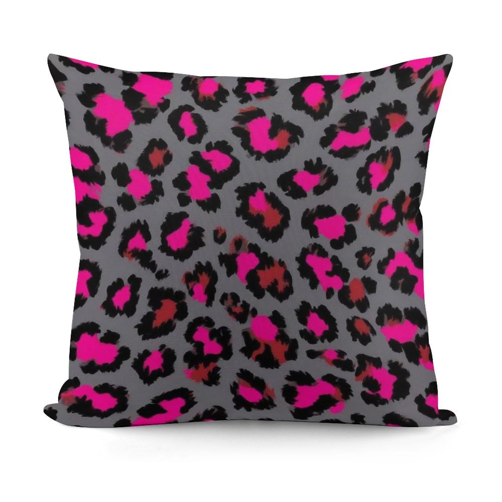 Smazdfxx Picture(503) Fashion Decorative Throw Pillow Covers Couch Cushion Case Soft Luxury Pink Dark Gray Leopard Cheetah Print Pillowcases For All Seasons