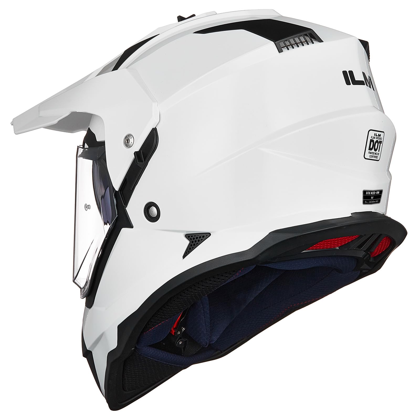 ILM Casco Moto Cross Integrale Donna Uomo ECE Omologato con Doppia Visiera Casco Moto Motocross WS902