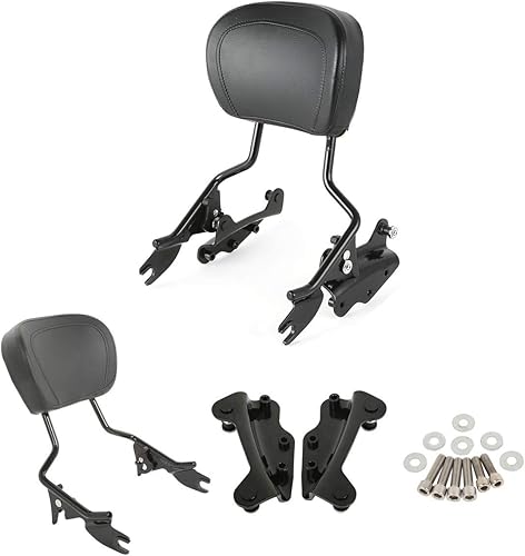 Miniatura 4 de Respaldo desmontable TCMT para pasajero con portaequipajes y kit de accesorios de acoplamiento de 4 puntos para Harley Touring 2009-2020