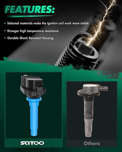 Vista 163 de SCITOO 1 bobinas de encendido con 4 bujías de iridio para Chevrolet 2011-2015 Cruze 1.4L 2016 Cruze Limited 1.4L 2012-2020 Sonic 1.4L 2013-2021 Trax