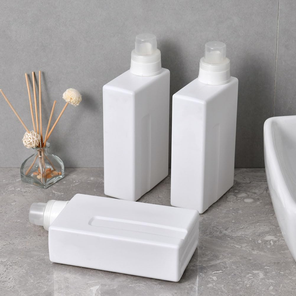 Zerodeko 2 dispenser per detersivo per bucato, 1 l, 935.5 g, bottiglie vuote a tenuta stagna per lozione, contenitore supplementare per bottiglie liquide da viaggio (bianco)