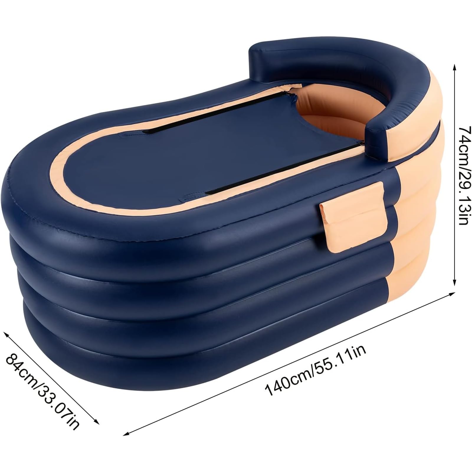 Bañera inflable portátil para adultos, diseño plegable de PVC con bomba de aire, ideal para viajes y vacaciones, cómoda y fácil de usar