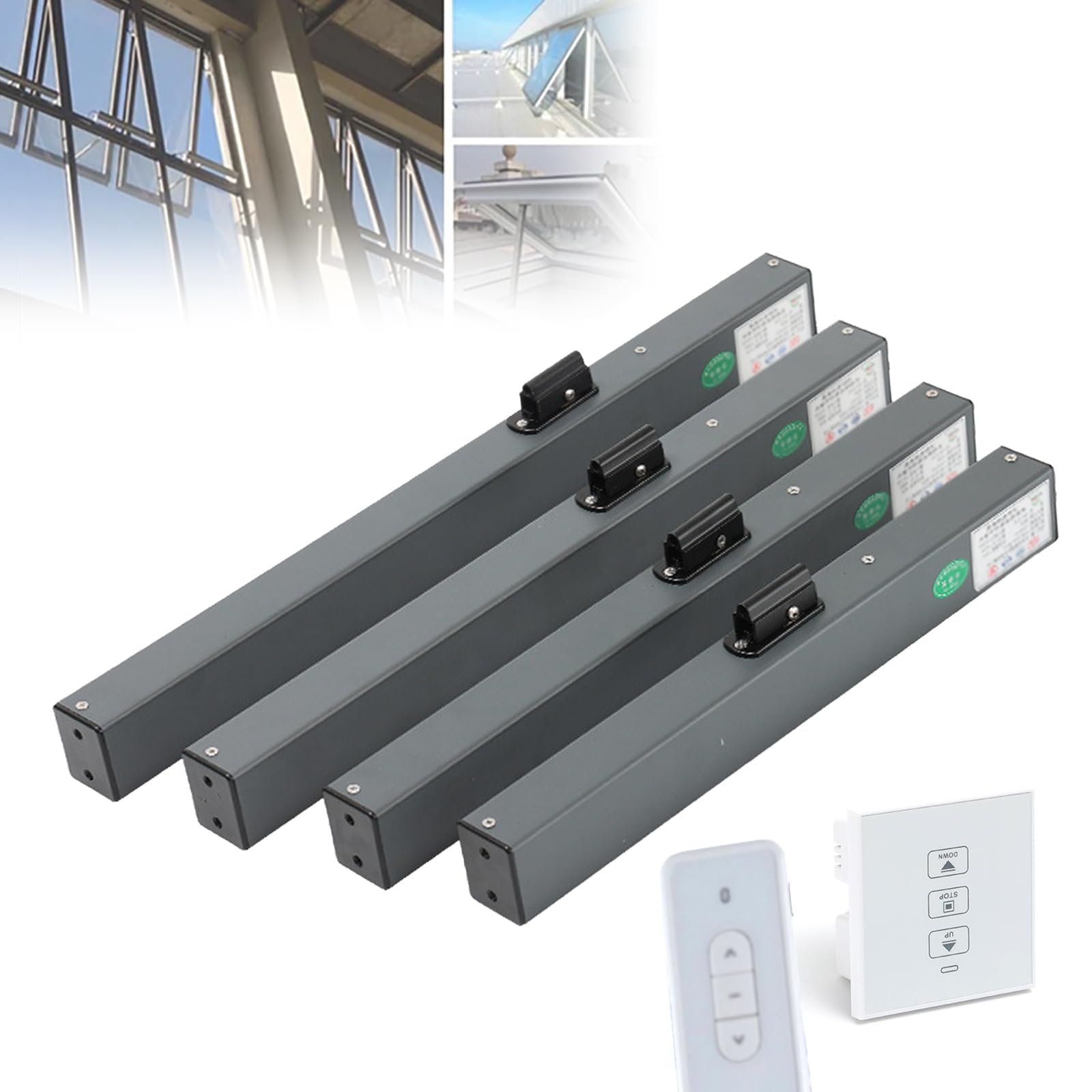 IP32 Automatischer Fensteröffner, Automatischer Lüftungsöffner (Fernbedienung), Verfügbarer Hub 300-800mm (Universal), Schubkraft 400N / Überlastschutz, Für Dachfenster/Dachlüftung,300mm