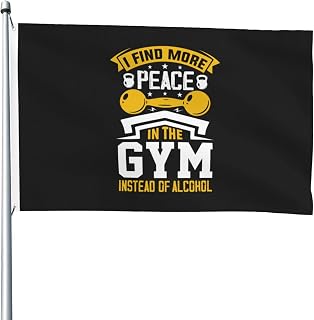 Double Sided I Find More Peace In The Gym Instead Of Alcohol Flag 4x6 Ft Durable Polyester Outdoor Patio Flags Decor Banner For All Weather