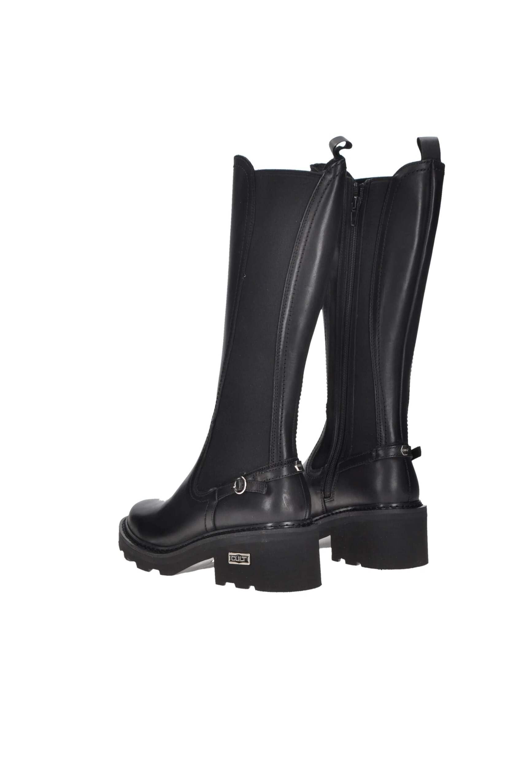 Cult CLW456700 Grace Black Stivali per Donna in Pelle con Lampo ed Elastico