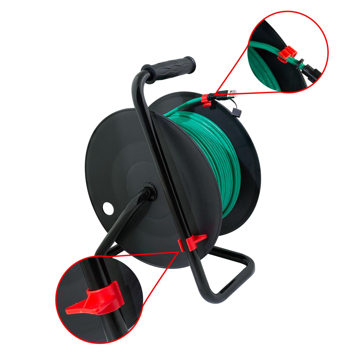 LogiLink CQ3080S - Netzwerk Kabeltrommel CAT 6A Patchkabel (Netzwerkkabel) mit S/FTP Schirmung, 80m