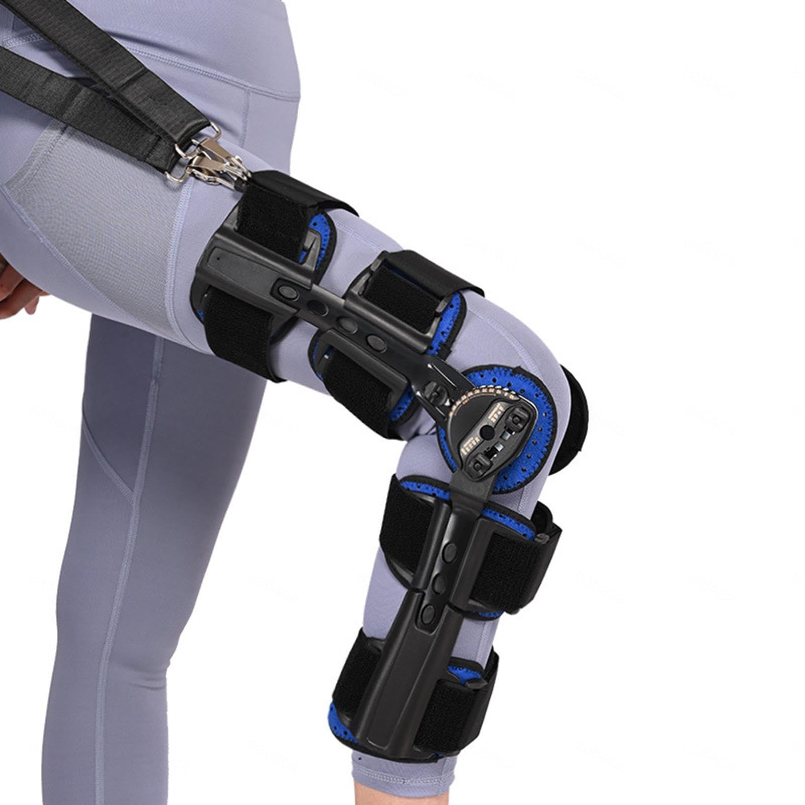 Rodillera para Dolor de Rodilla,Inmovilizador con Bisagras Ajustable con Estabilizadores Laterales,Rodillera Ortopédica con Bloqueo Rotuliano para Artritis,Posoperatorio,Desgarro de Menisco