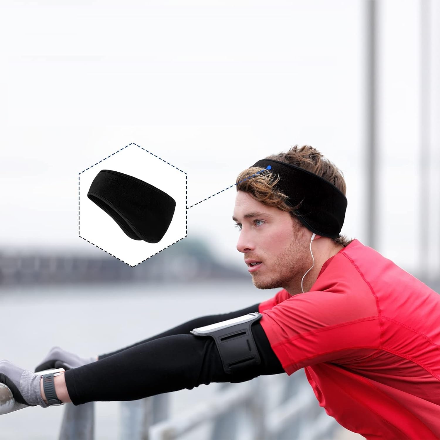 KOMUNJ Winter Stirnbänder 2-tlg - Elastische Ohrenschützer Für Sport & Outdoor