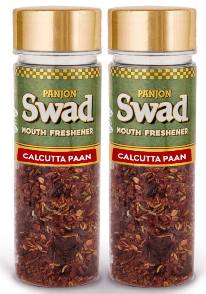 Panjon Swad Calcutta Paan Mukhwas (Pack Of 2 X 100 Grams) | Meetha Paan Mukhwas | Hygienically Packed Traditional Sweet Pan Pachak | Tasty Mouth Freshener | After-Meal Snack | Dry Mukhwas.