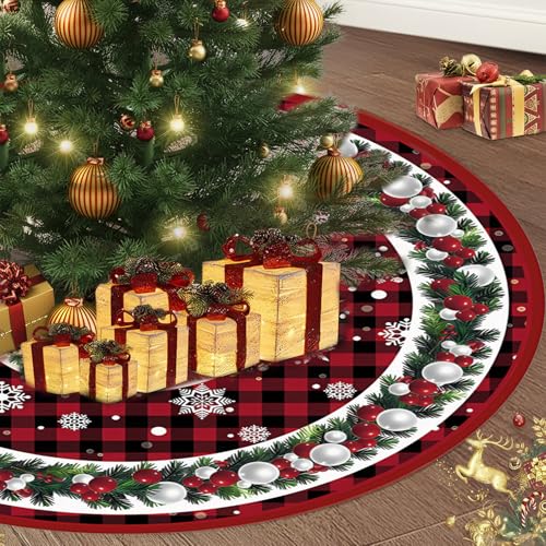 Reviews de Faldas para el árbol Top 10. 44 Nasjac Falda para Arbol de Navidad Decoración, Pie de Arbol Navideño Reutilizable 48 Pulgadas, Tela Tapete Arbol de Navidad Redonda, Año Nuevo Decoracione para Arbole de Navidad...