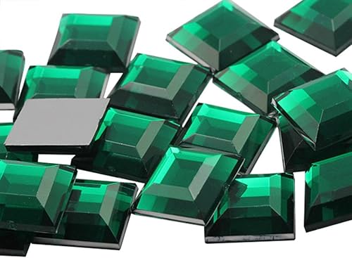 Miniatura 9 de Allstarco Diamantes de imitación acrílicos cuadrados con parte trasera plana, gemas de plástico de 0.59 pulgadas, adornos para bisutería, 120 piezas