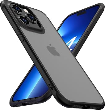 iPhone 14 Pro Max Case, US Military MIL Listed, Shock Absorption, Lens Protection, Matte Finish, Translucent, No Yellowing, Anti-Fingerprint, Anti-Slip, Wireless Charging Compatible, iPhone 14 Pro Max