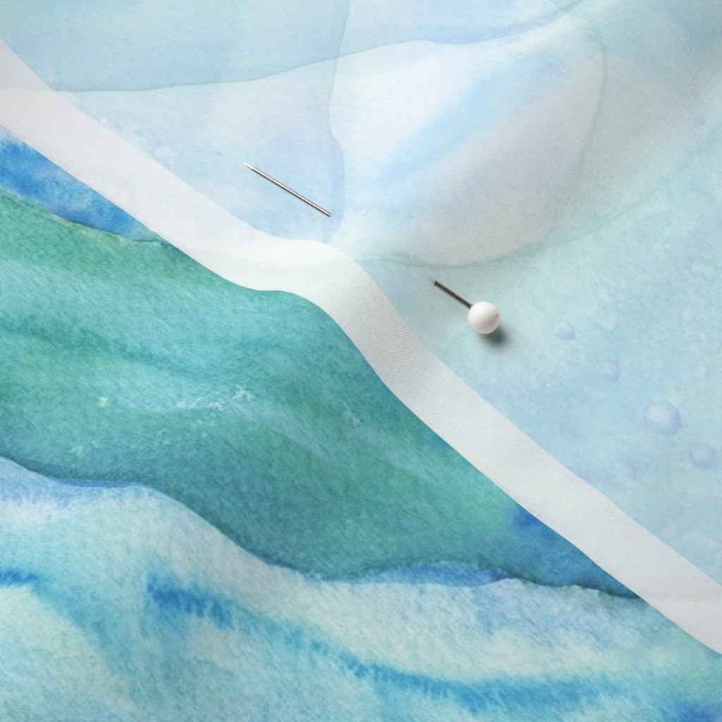 Spoonflower Fabric - Pattern Summer Beach Ocean Nautical Nursery Abstract Watercolor Printed on Chiffon Fabric by The Yard - Sewing Fashion Apparel Dresses Home Decor