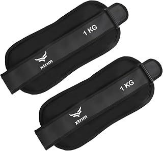 Xtrim Canvas Ankle Weights 2 KG Total (1 KG x 2) for Men & Women, Iron Pellet Filled with Balanced Weight Distribution, No... Price In India
