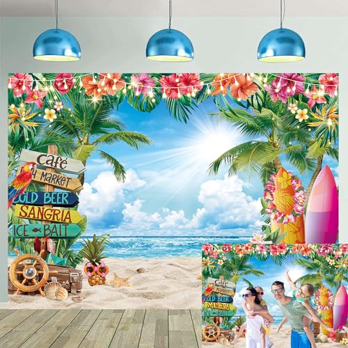 Feuilles de palmier tropicales imprimées sur grand fond décoratif de 2,4x1,8 m