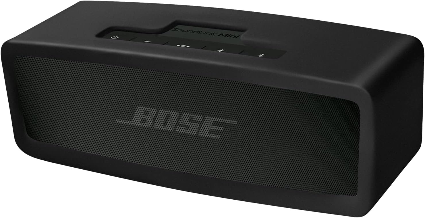 Compatible with Bose SoundLink Mini/Mini II Silicone Carrying Case, Portable Scratch Shock Resistant Cover (Black)