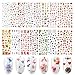 Jubaopen 1500+ Stück Nagel Sticker Sommer Selbstklebend Nail Art Aufkleber Nageldesign Sticker Blume Tier Obst Meerjungfrau 3D Nagelaufkleber Fingernägel Tattoos für Frauen Mädchen Kinder (15 Blatt)