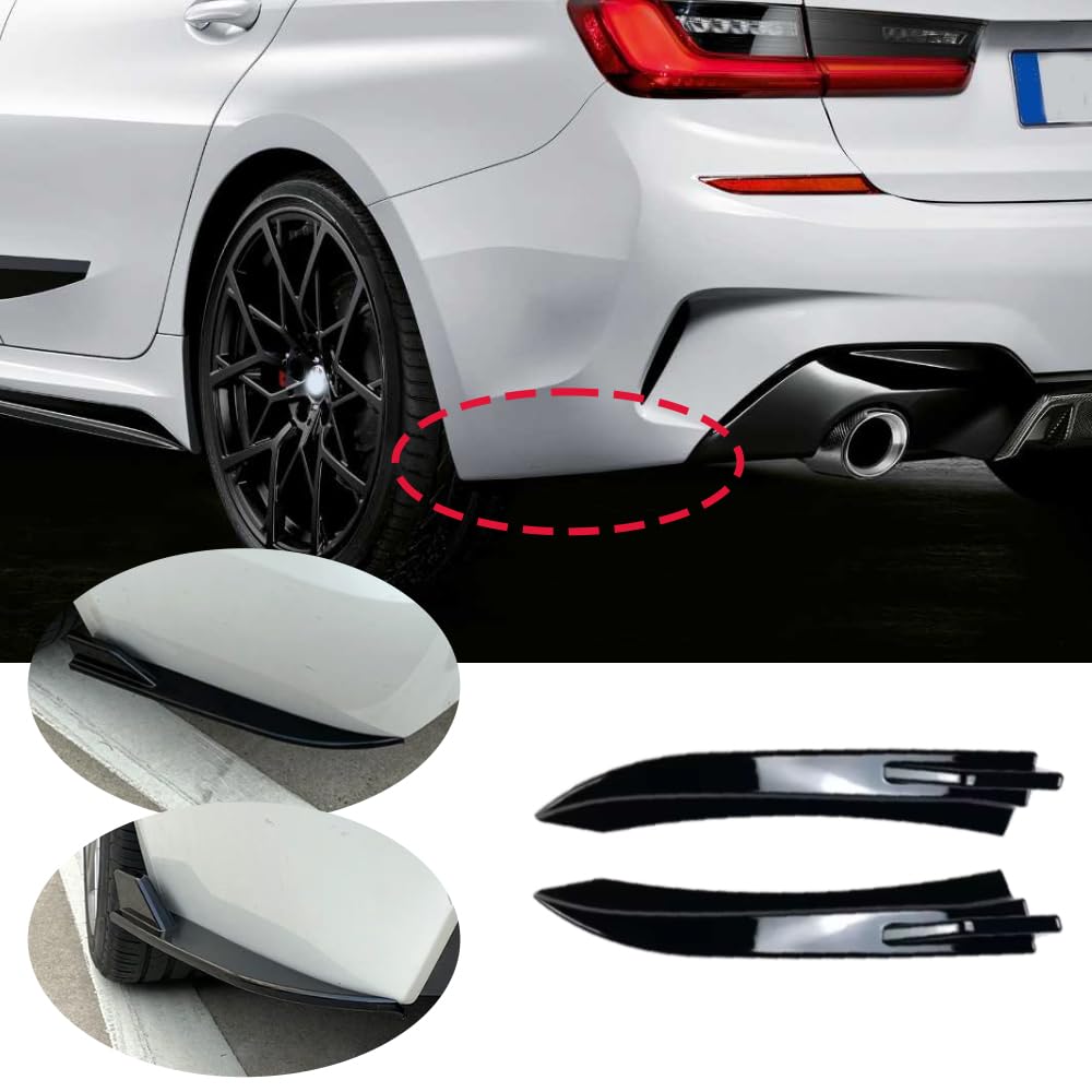 Dyfuzor tylnego zderzaka samochodowego, osłona bocznego zderzaka, osłona zderzaka, kompatybilny z BMW F30 serii 3 M Pack M Sport, czarny błyszczący