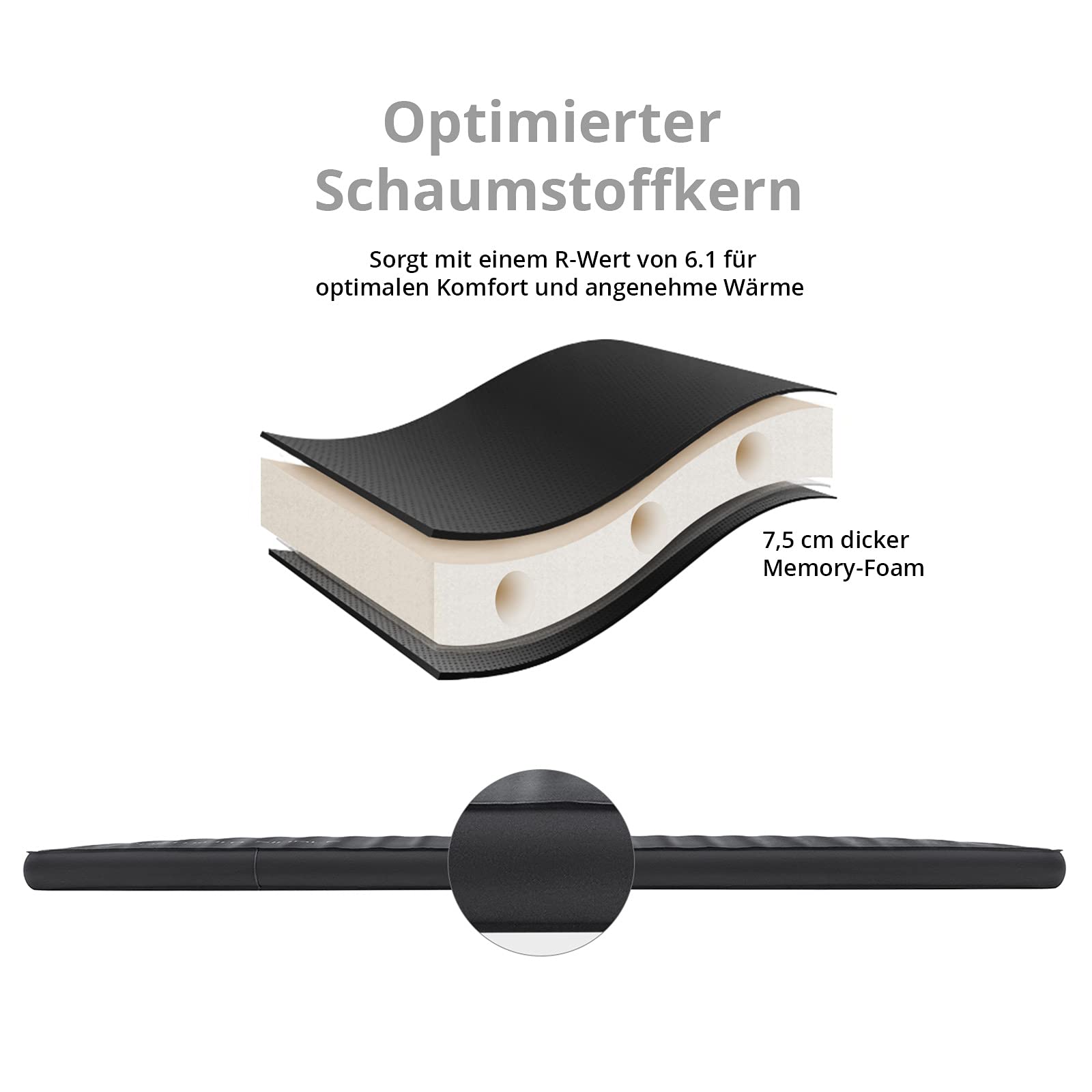 KingCamp Luftbett Premium Single Isomatte Selbstaufblasend Camping Bett 7,5 cm