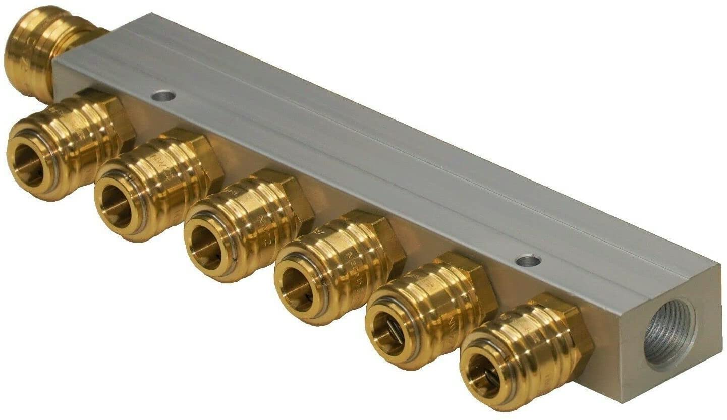 Distributore di aria compressa in alluminio distributore di alluminio frizione pneumatica (con 6 frizioni unilaterali)