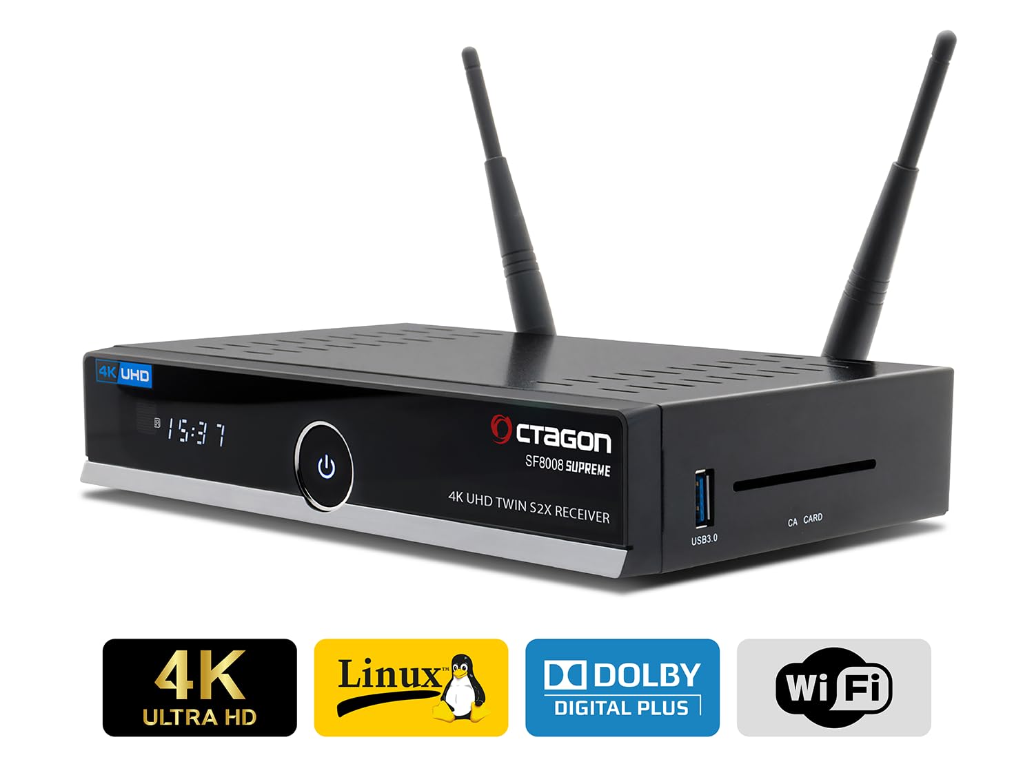 Octagon SF8008 V3 Supreme 4K Twin Sat-Receiver (2X DVB-S2X MS) mit 1 TB SSD