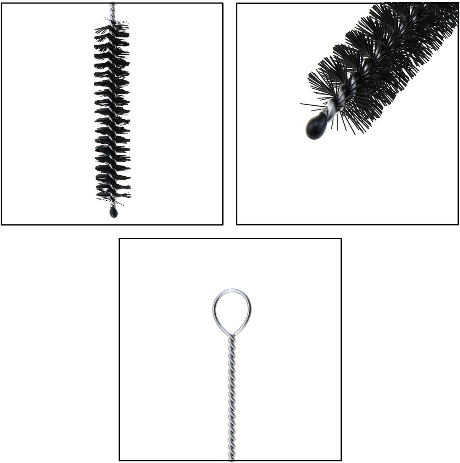MEETOOT 10PCS Nylon Tube Nozzle Brush with Wire Loop Handle 10mm Cleaning Brush Cup Brush Spout Brushes for Cleaning Fine Tube Paint Spray Gun Paint Tool