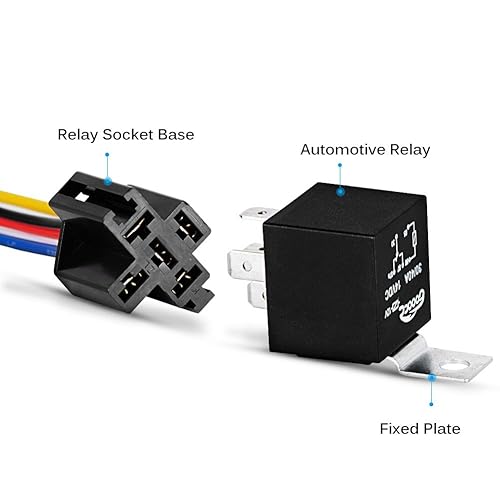 Miniatura 2 de GOOACC Juego de 6 arneses de relé automotriz de 5 pines 3040A 12V SPDT con enchufe de relé entrelazado y arneses, 2 años de garantía