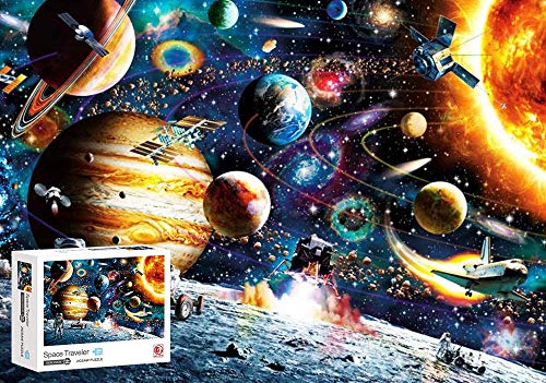 Rompecabezas Espacial de 1000 Piezas, Jigsaw Puzzle Game para Niños Adultos, Planetas Espacio Jigsaw Puzzle, Traje para el Ejercicio del Pensamiento de los Niños, Interacción Entre Padres e Hijos