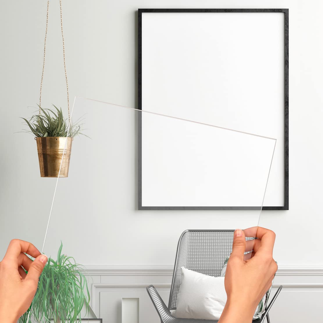 PrimeLuxe Verre Acrylique 65 x 75 cm (650 x 750 mm - 3 mm) Épaisseur et Taille du matériau sélectionnables | Fait sur Mesure | Plaque | Verre d'art | Transparent
