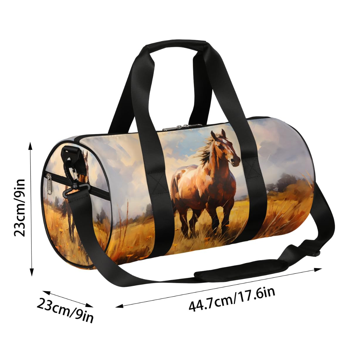 Mexpekil Seesack mit Schuhfach, wasserdicht, schöne weiße Pferde-Blume, Reiserucksack für Fitness, Fitnessstudio, Wochenendausflüge, Schöne weiße Pferdeblume