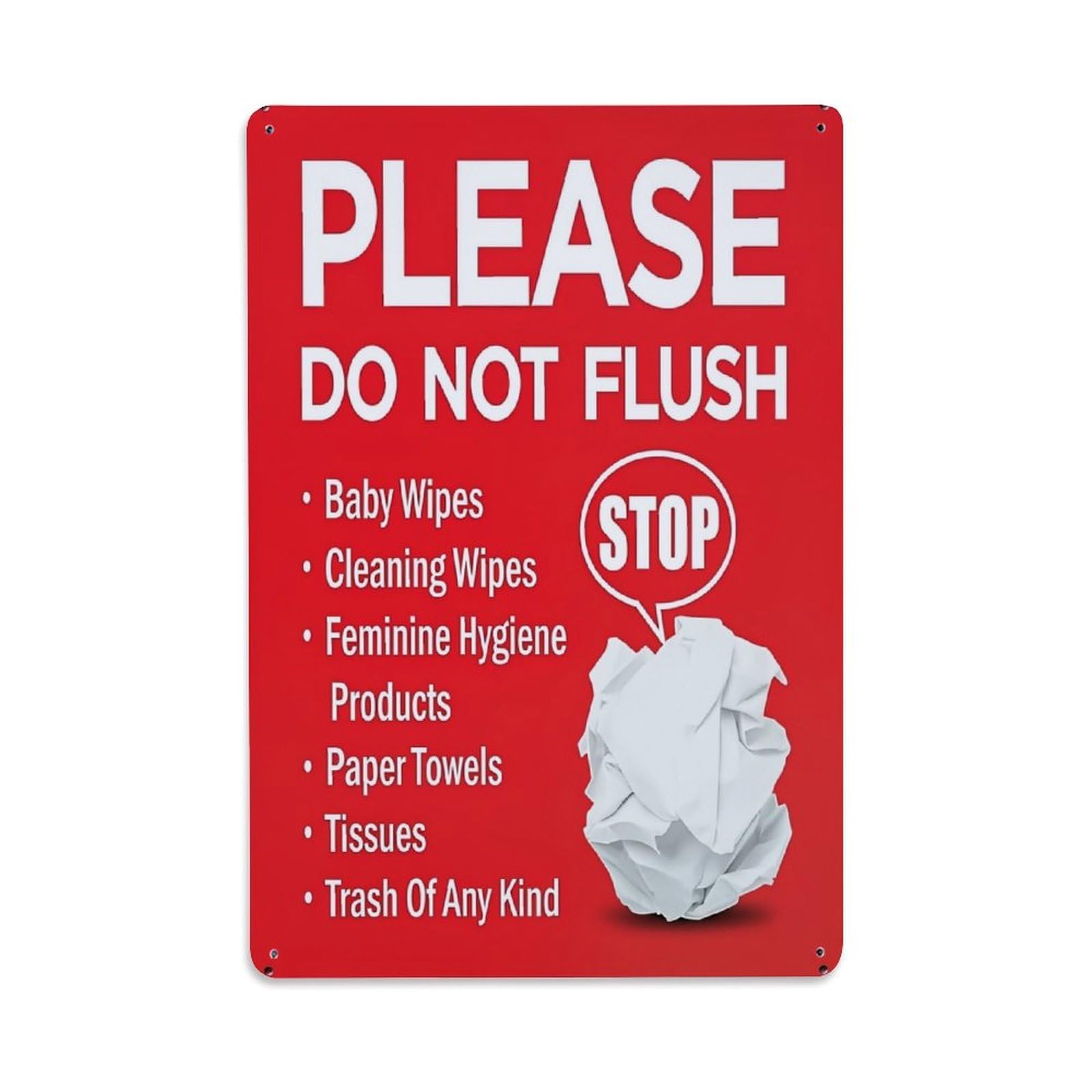 Jdfenggu Vintage Please Do Not Flush Sign Retro Metal Tin Sign, Metal Poster For Bar, Home, Man Cave, Kitchen, Laundry Room Art Decor 8X12 Inch