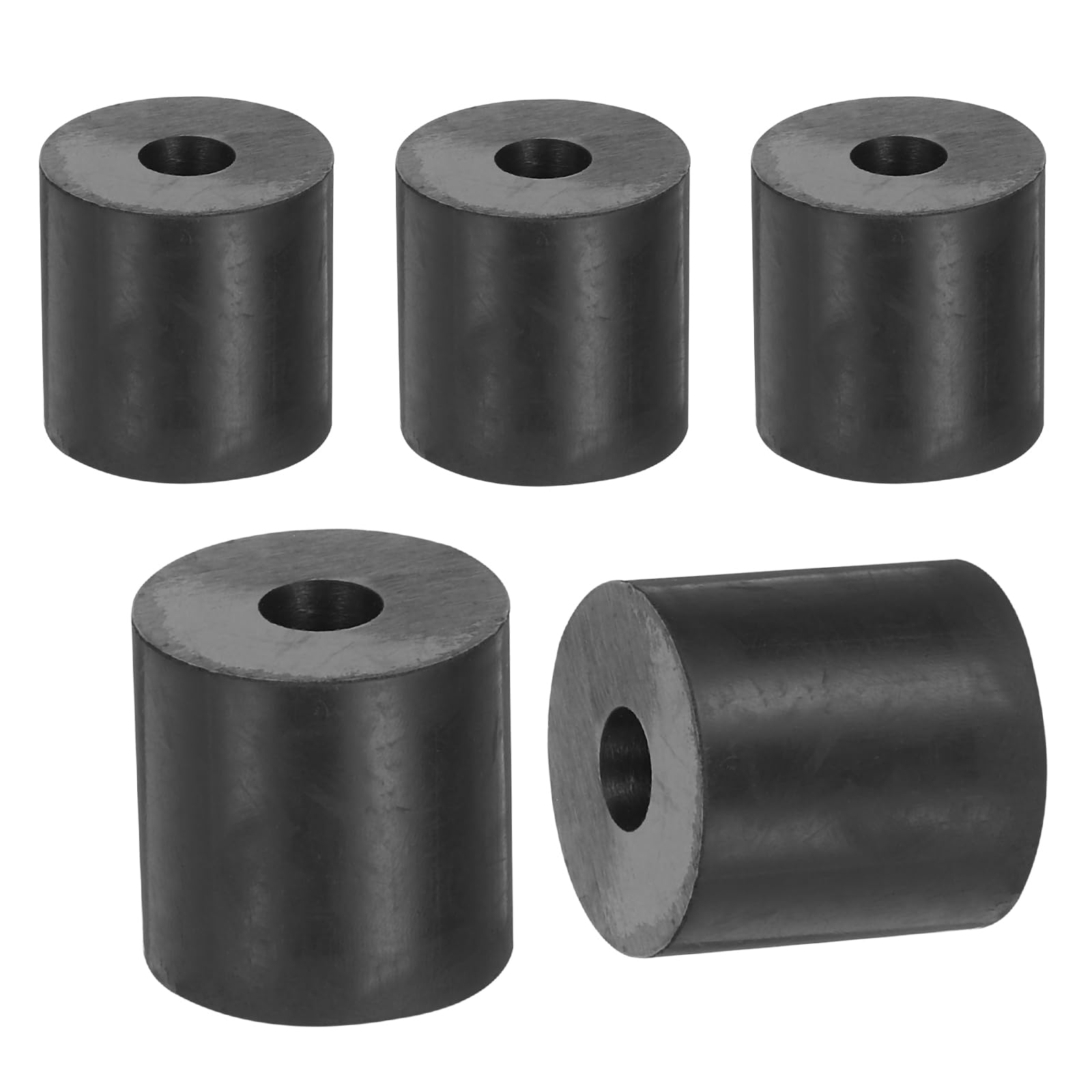 sourcing map 5Pcs Rubber Spacers, 25mm OD, 8mm ID, 25mm Thick Black Round Anti Vibration Rubber Pads Isolation Bushings Washer for Home Cars Boat(0.98"OD x 0.31" ID x 0.98" Thick)