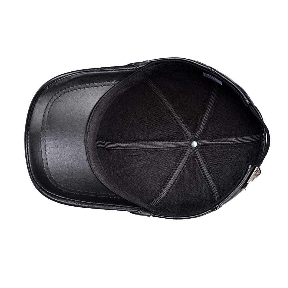 Gorra De Béisbol De Cuero para Hombre Gorro con Viseragorras Cap Sombrero Invierno De Deporte Ajustable